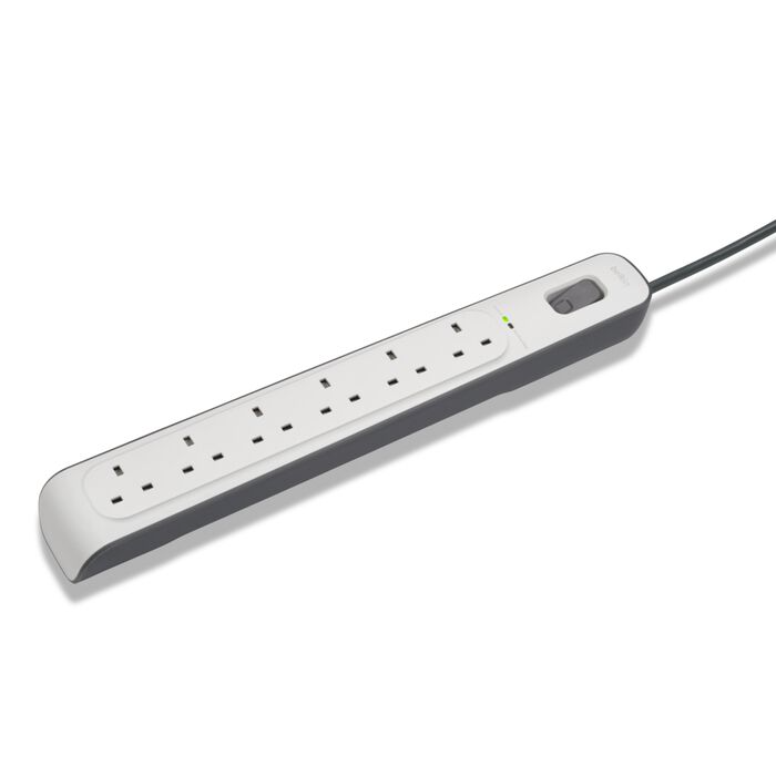 Belkin 6-outlet Surge Protection Strip - White Belkin 6-outlet Surge Protection Strip - White